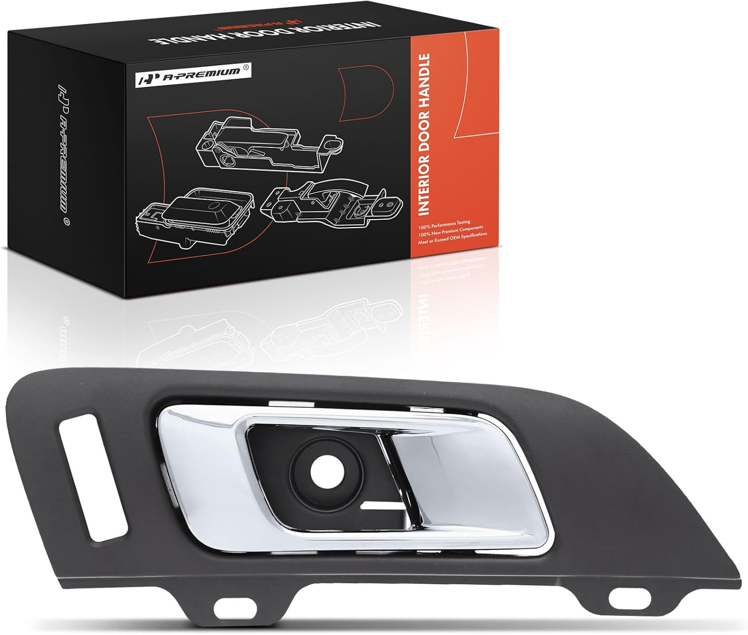 A-Premium Front Right Passenger Side Interior Door Handle Compatible with Lincoln MKS 2009 2010 2011 2012, Brown Housing with Chrome Lever, Replace# AA5Z-5422600-AA