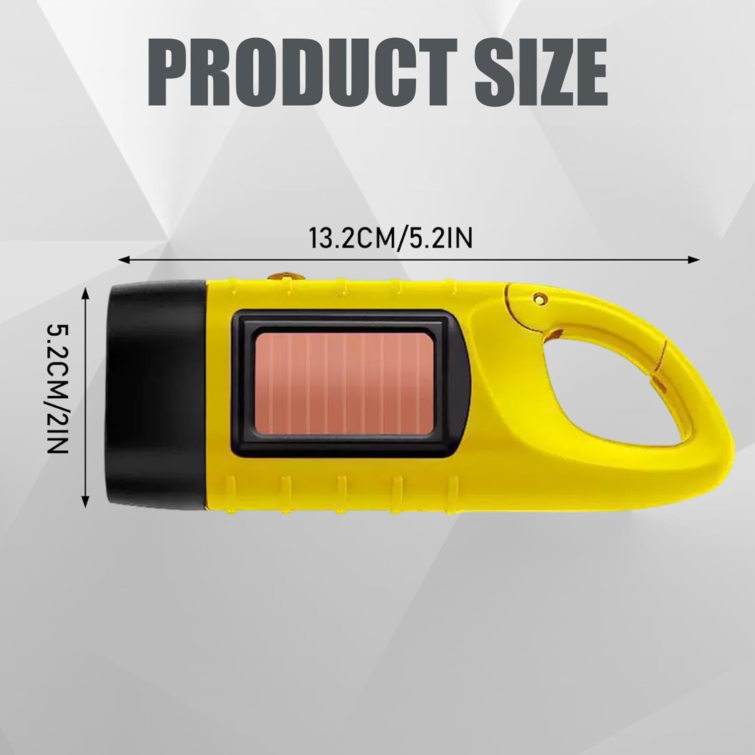 Emergency Flashlight, Hand Crank Flashlight LED Emergency Solar Powered Handheld with Crank for Survival Gear Outdoor Camping Hiking Backpack Safety Yellow