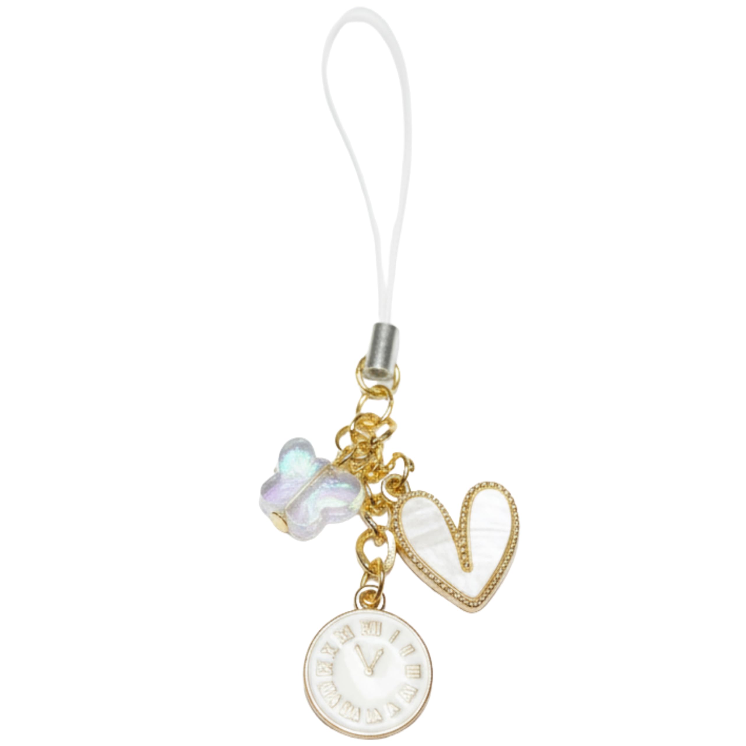 SNOWY SHOP Butterfly Cherry Heart Pendant Phone Charm – Aesthetic Mobile Hanging Strap & Keychain Accessory | Girly Kawaii Gift for Girls & Women-image-48