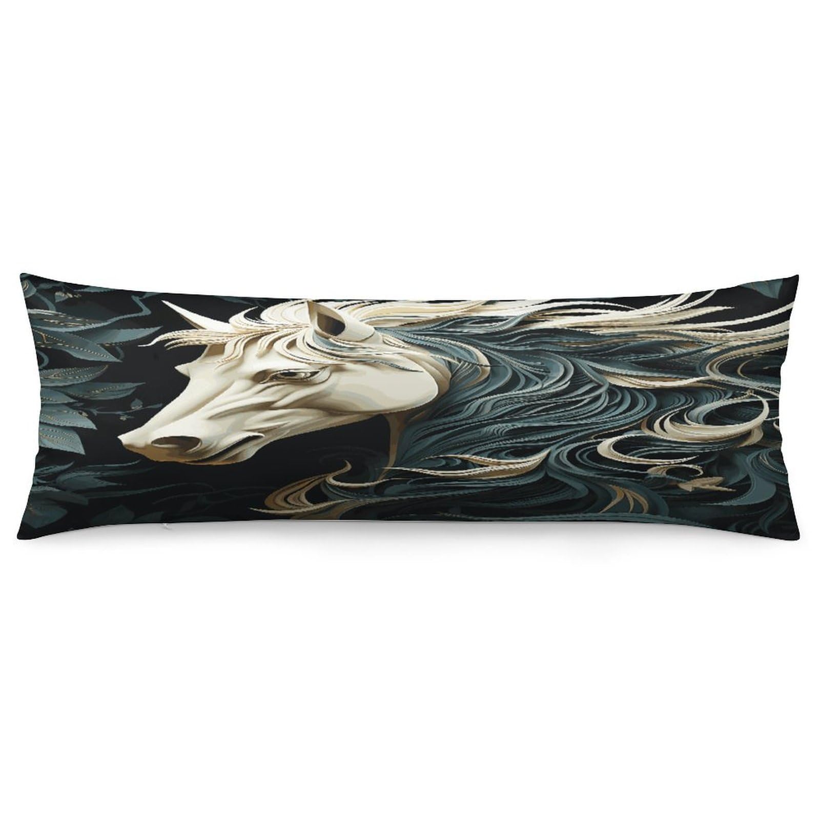 Horse Pattern Body Pillow Cover Soft Full Long Pillow Cover Decorative Large Pillow Case Cozy Body Pillow Pillowcase Pillow Shams for Bed Sofa Couch Room Decor 18.9 X 53 Inch