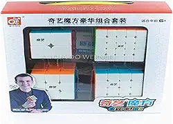 Box Cubo Mágico Qiyi 2x2x2 + 3x3x3 + 4x4x4 + 5x5x5 Stickerless