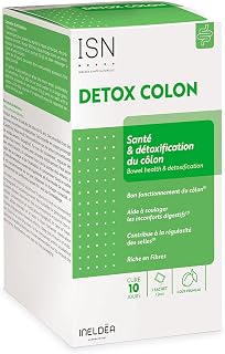 ISN - Detox Colon - Détoxifie naturellement & Purifie le Côlon - Soulage les Inconforts Intestinaux - Riche en Fibres et Plates - Sans Gluten - 10 sachets