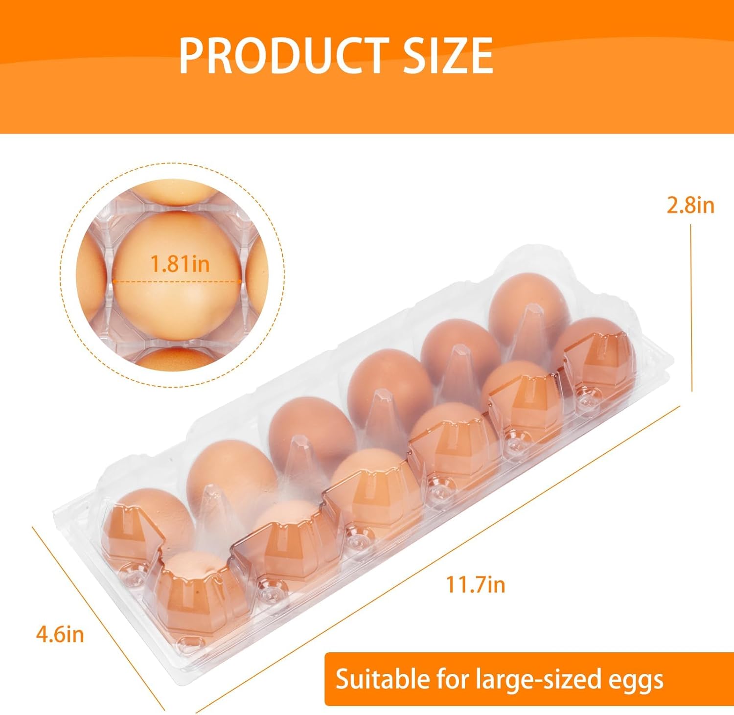 120Pack Egg Cartons Cheap Bulk Empty Egg Cartons Egg Holders for Home Ranch Chicken Farm, Commercial Business Market Display, 2x6 Grids, Large