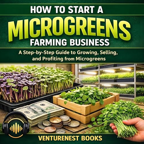 Diseño de la portada del título How to Start a Microgreens Farming Business