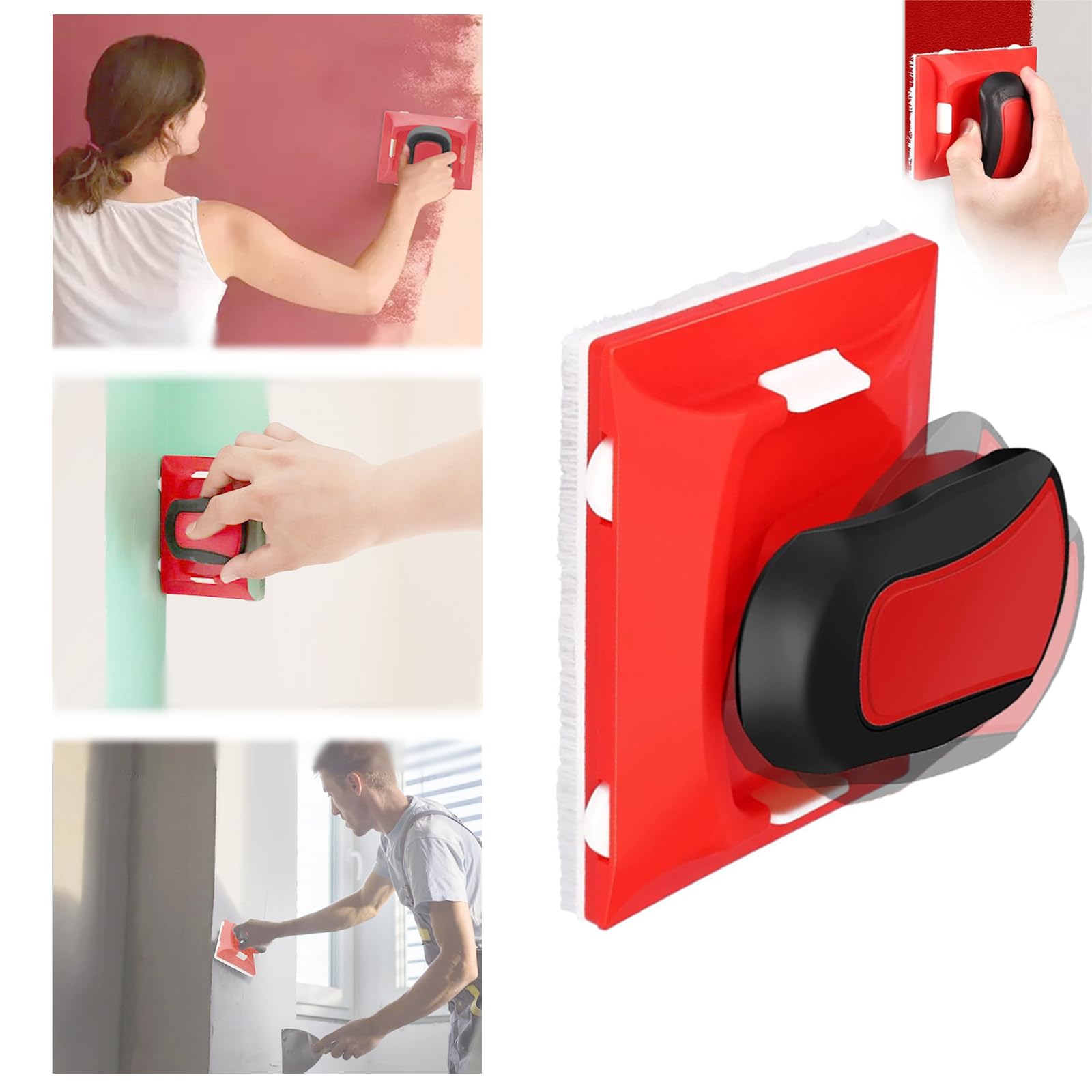 Uazeo 1Set Combination Paint Edger For Cutting In, Paint Edge Trimmer,Multifunctional Paint Edger Tool With Pad Nylon Bristles Edges,Paint Pads For Walls And Ceilings,Paint Edger Used For Cutting In Tools (1Set Combination)