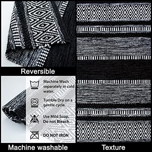 Tapete decorativo Chardin home 24"x36" algodón reciclado tejido a mano miniatura 5