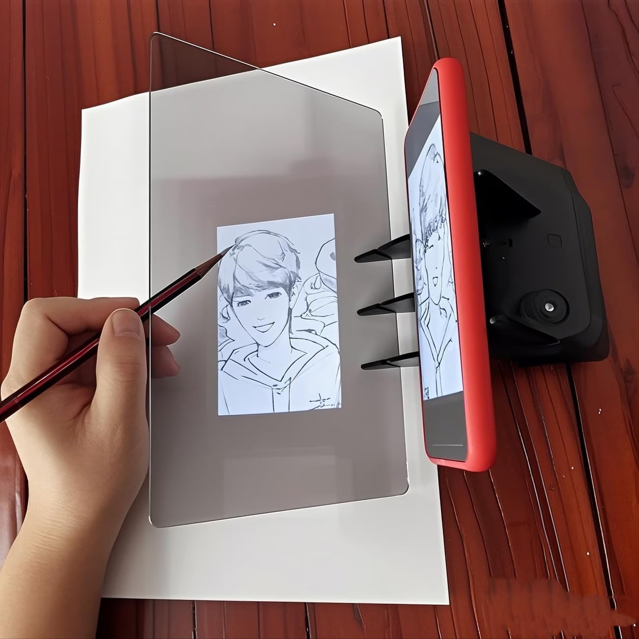 1Pc Portable Optical Drawing Board-Transparent,PVC Material for Beginners & Pros, ldeal for Sketching and ImageTracing
