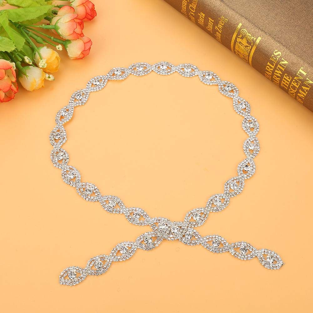 LiyeehaoDecorative 1 Yard Bling Rhinestone Ribbon, Sparkling Rhinestone Roll, Rhinestone Wrap, for Crafts for Arts(Silver white diamond)