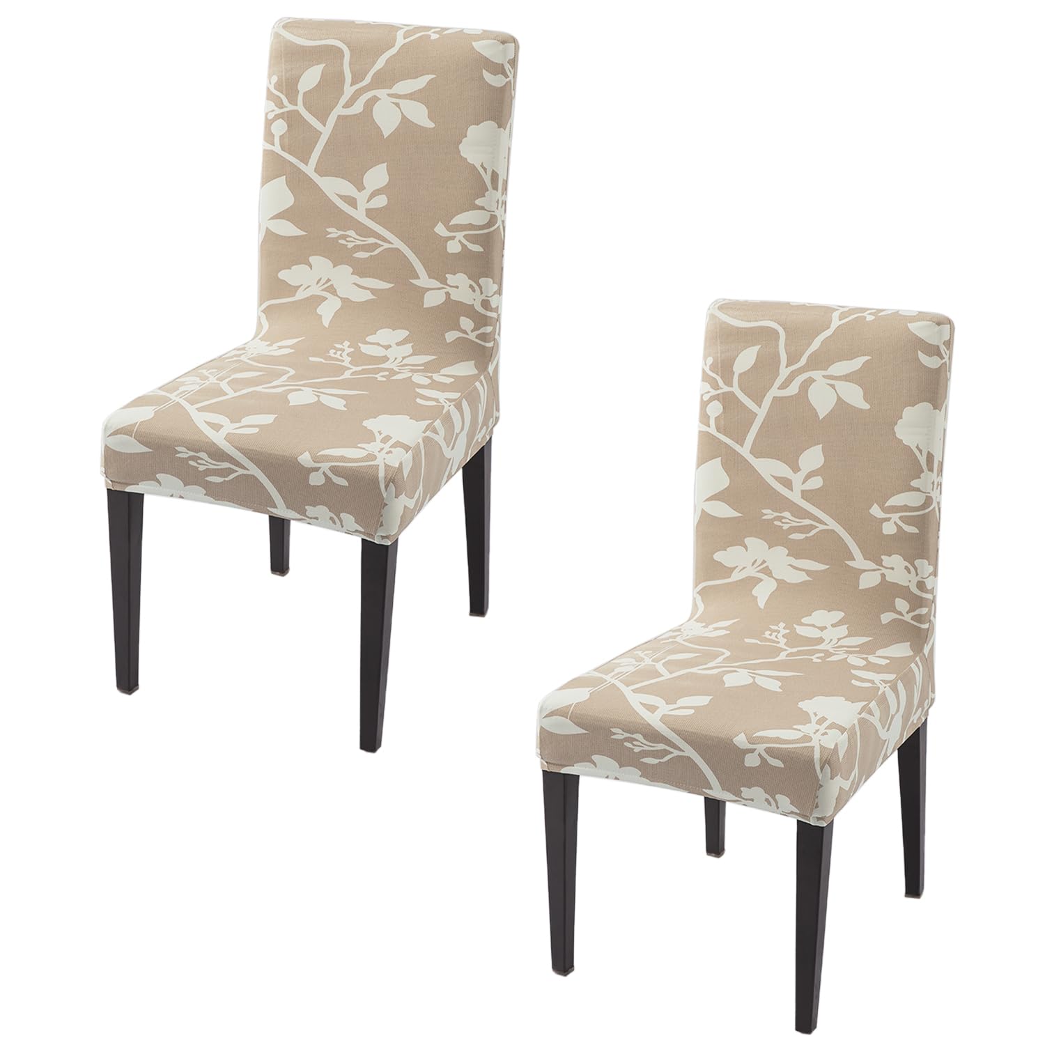 HOKIPO 140gsm PolySpandex Chair Cover Set of 2, Buff Brown Sillehoute Floral (AR-4943-C7*2) (B0CZDH4C2H) Amazon Price History, Amazon Price Tracker