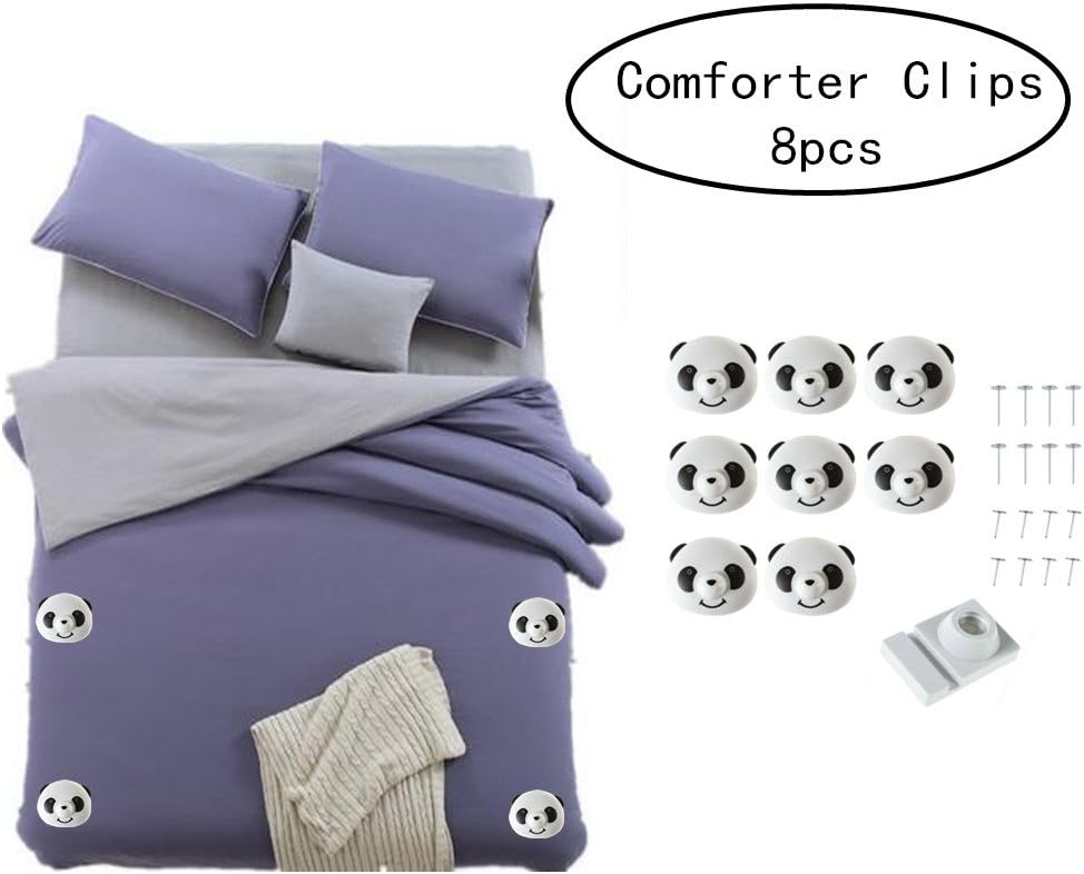 Caiyungg Comforter Clips Sheet Fasteners,8pcs/set Panda Shape Bed Sheet Fastener Set With Magnetic Key