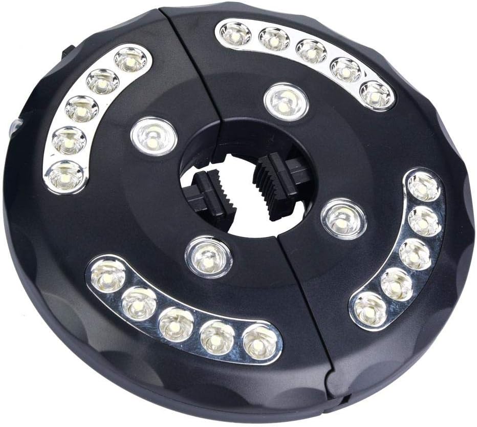Patio Umbrella Light, ABS, Eco-friendly, 24 LED Umbrella Pole Lamp for Patio Umbrellas Tents Outdoor Use (Black) - - 