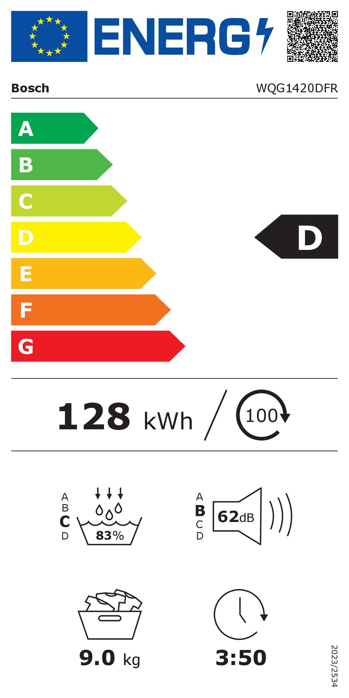 Bosch Série 6 Sèche linge Pompe à chaleur 9 kg Blanc