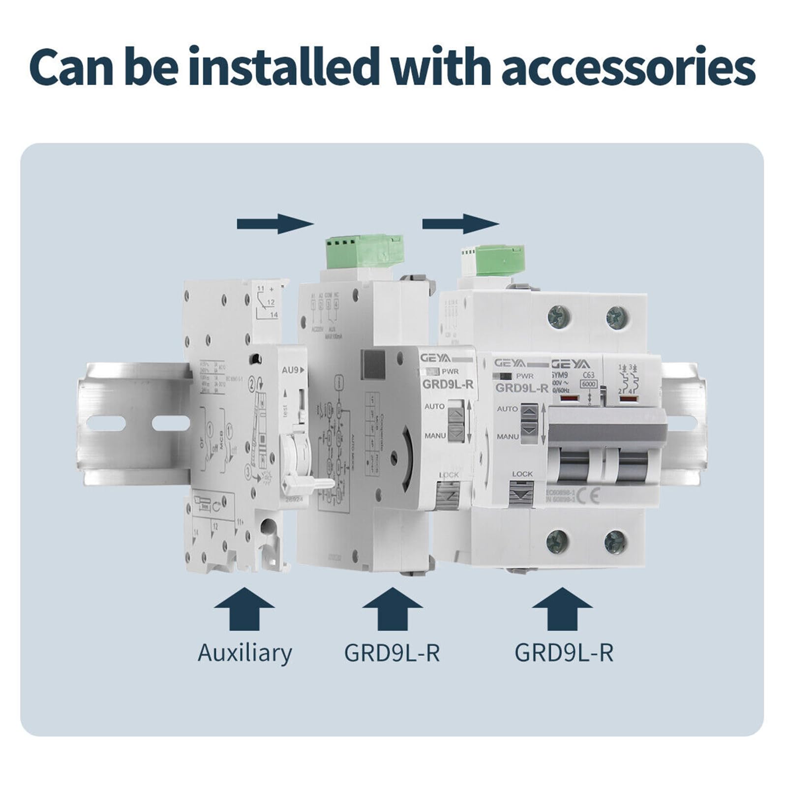 GEYA Auto recloser Device Coupled with Miniature Circuit Breaker Self-Reclosing MCB Device Smart Home (Auto Recloser AC220V+2P-MCB-40A) - Image 4