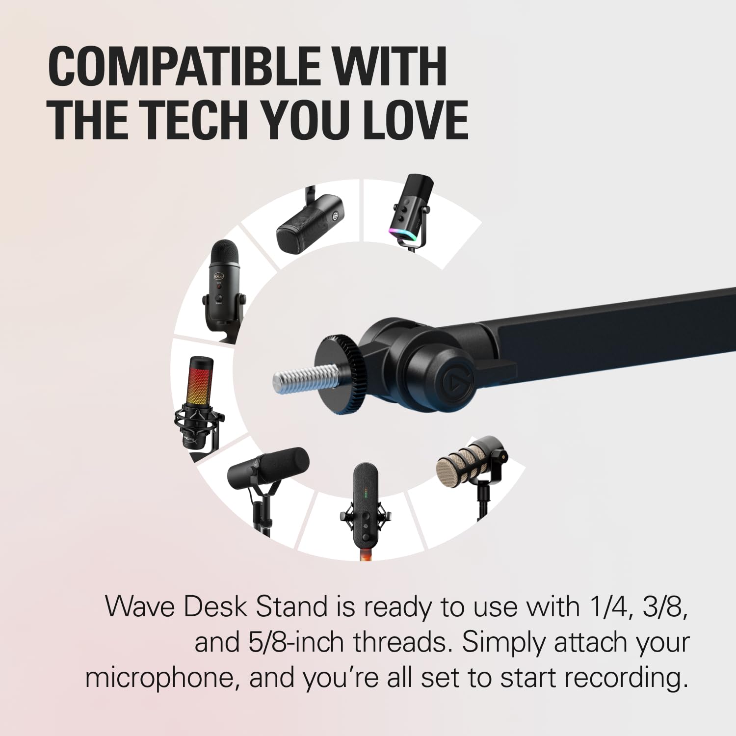 Elgato Wave Desk Stand, Adjustable Mounting Arm for Microphones Works, HyperX, Rode, Fifine, Shure and More Mics - Image 3