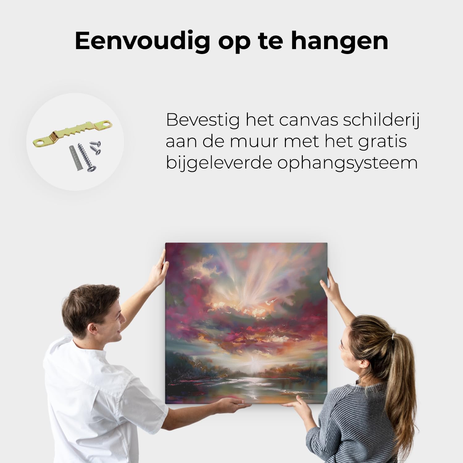 Artaza Leinwand Bilder Sonnenuntergang Meer - 80x80 cm - Groß XXL - Wanddeko Wohnzimmer - Wandbild Sonnenuntergang Meer - Abstrakte Kunst Deko