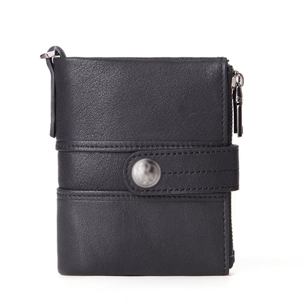Portefeuille en cuir de vachette homme style rétro avec porte-monnaie