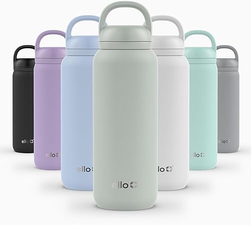Miniatura 13 de Ello Cooper Twist - Botella de agua de acero inoxidable de 32 onzas con tapa para beber, a prueba de fugas, doble pared y aislada al vacío, lazo de