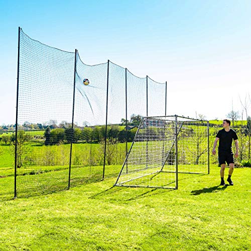 Stop That Ball™ - Socketed Ball Stop Net & Post System | Multi-Sport Ball Stop Netting for Backyard | Stop Any Basketball, Soccer Ball, Baseball & Lacrosse Balls (40ft) - Thumbnail 2