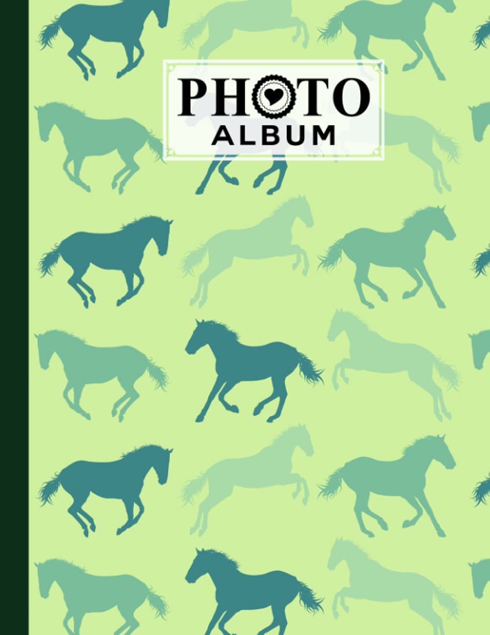 Photo Album: Large Photo Albums with Writing Space Memo, Extra Large Capacity Picture Album | Premium Horses Cover by Theresia Schulz