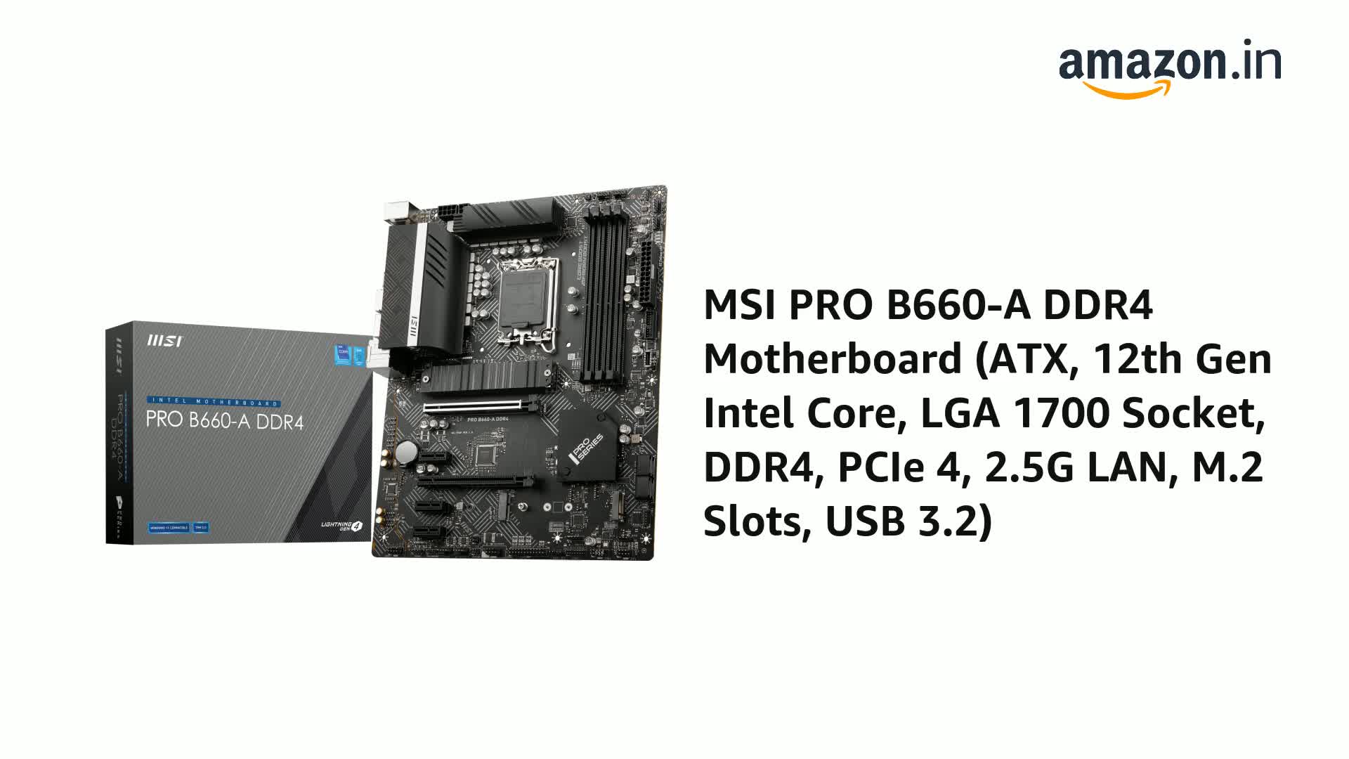 Amazon.in: Buy MSI PRO B660-A DDR4 Motherboard (ATX, 12th Gen