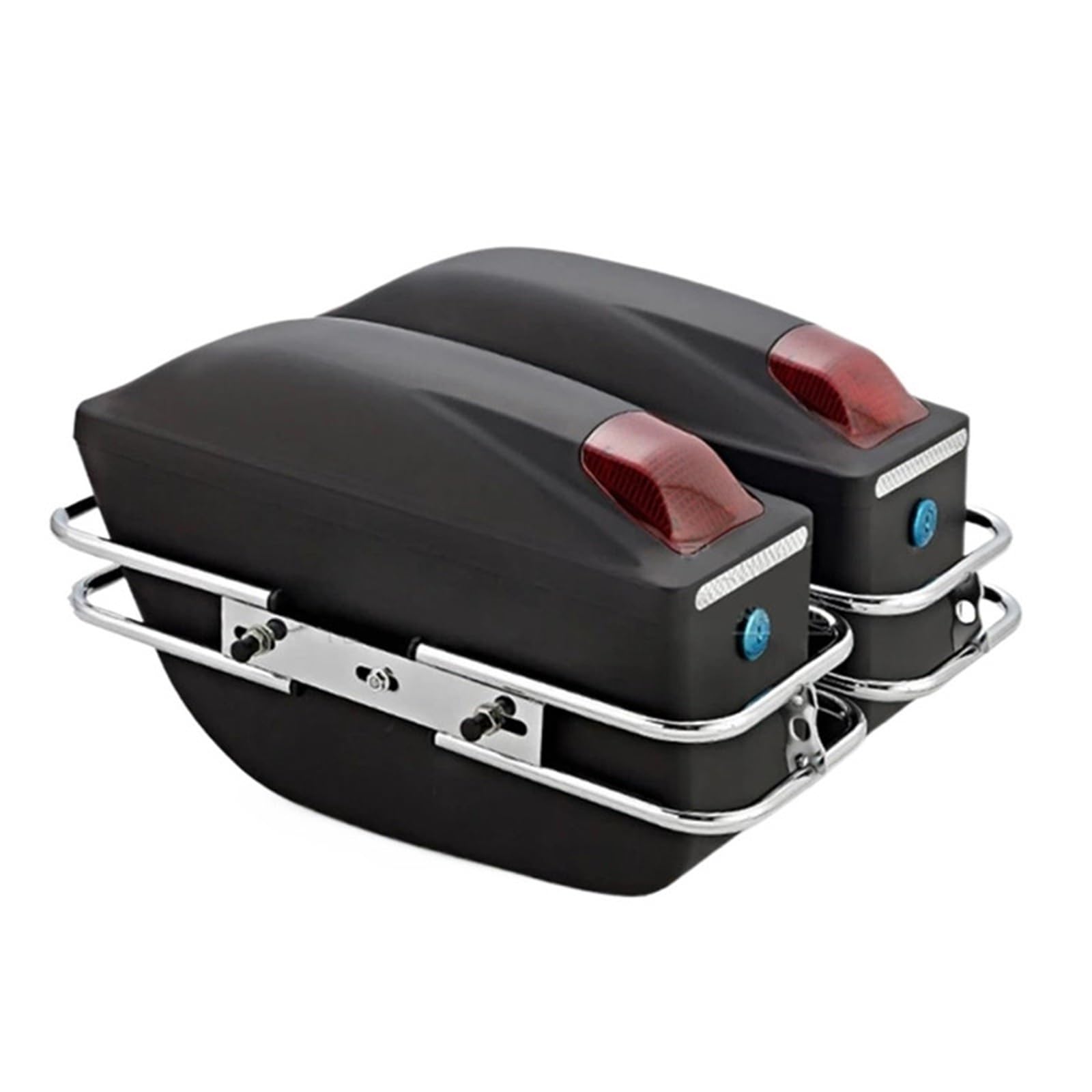 Bolsa Trasera Moto Compatible con 2 Piezas Bolsas para Sillín Motocicleta, Estuche Rígido Lateral Baúl, Equipaje, Tanque, Bolsa Herramientas, Cajas Laterales, Bolsa Multifuncional(Dumb Black)