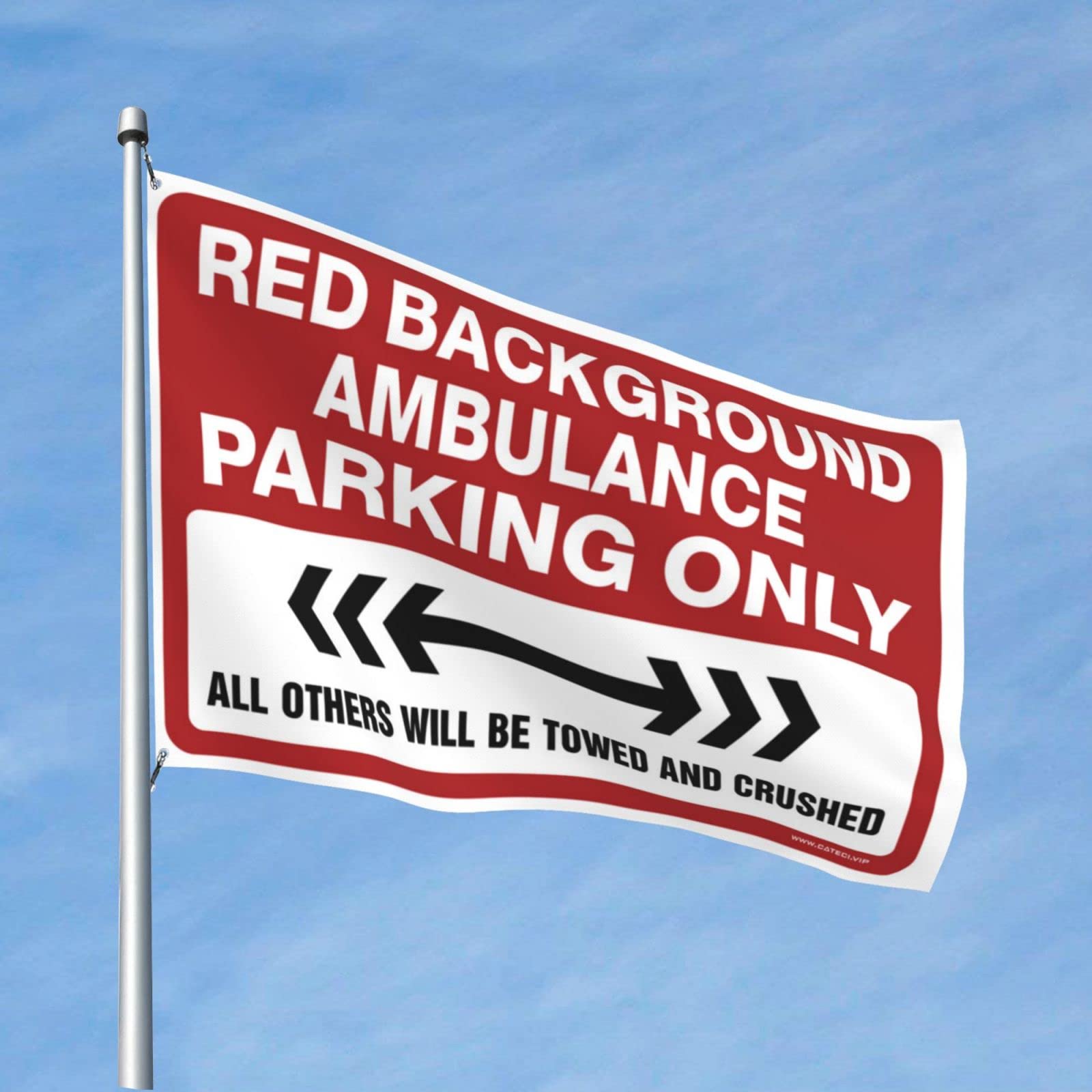 Drapeau ambulance parking pour masquer un mur vide avec style