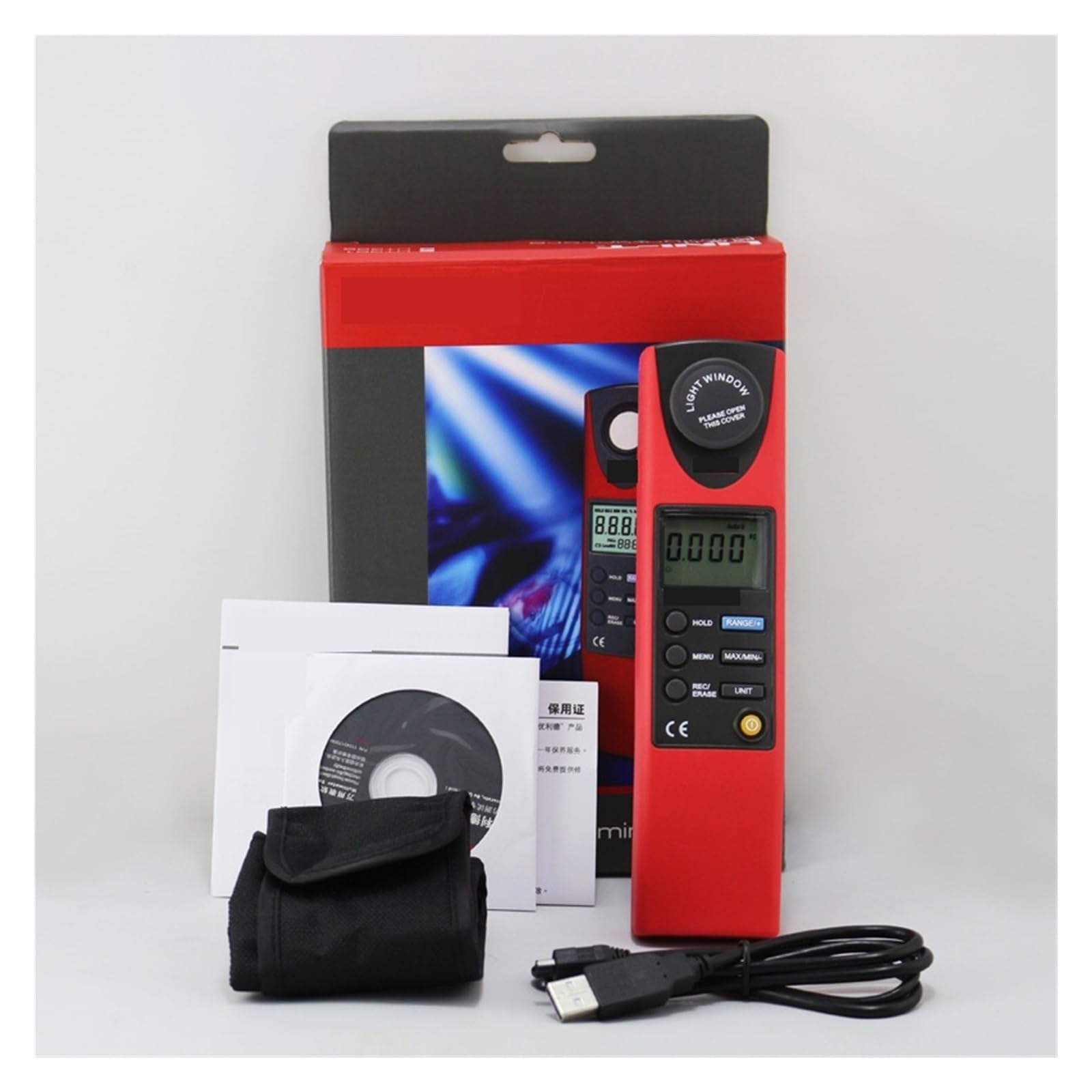 Luxómetro, fotómetro, Iluminómetros Medición FC Y Lux Rango Automático Registro De Datos Interfaz USB Instrumentos De Medición De Nivel
