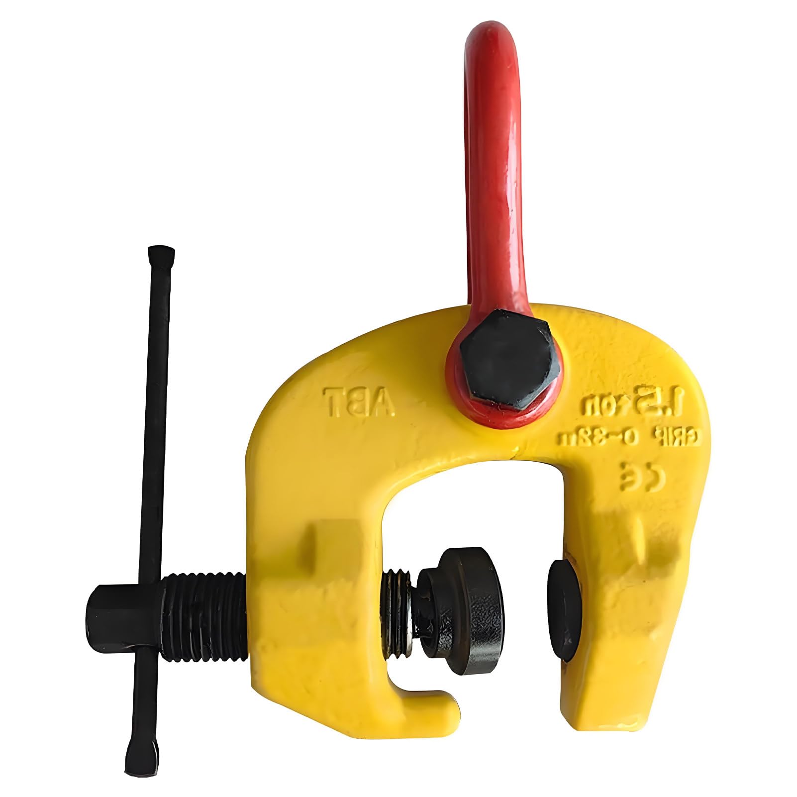 DNEPEI Heavy Duty Steel Plate Hoist Clamp – Spiral Rod Fixed Design, Precision Trapezoidal Thread with T-Handle, Prevents Accidental Loosening During Overhead Crane Operations 3T