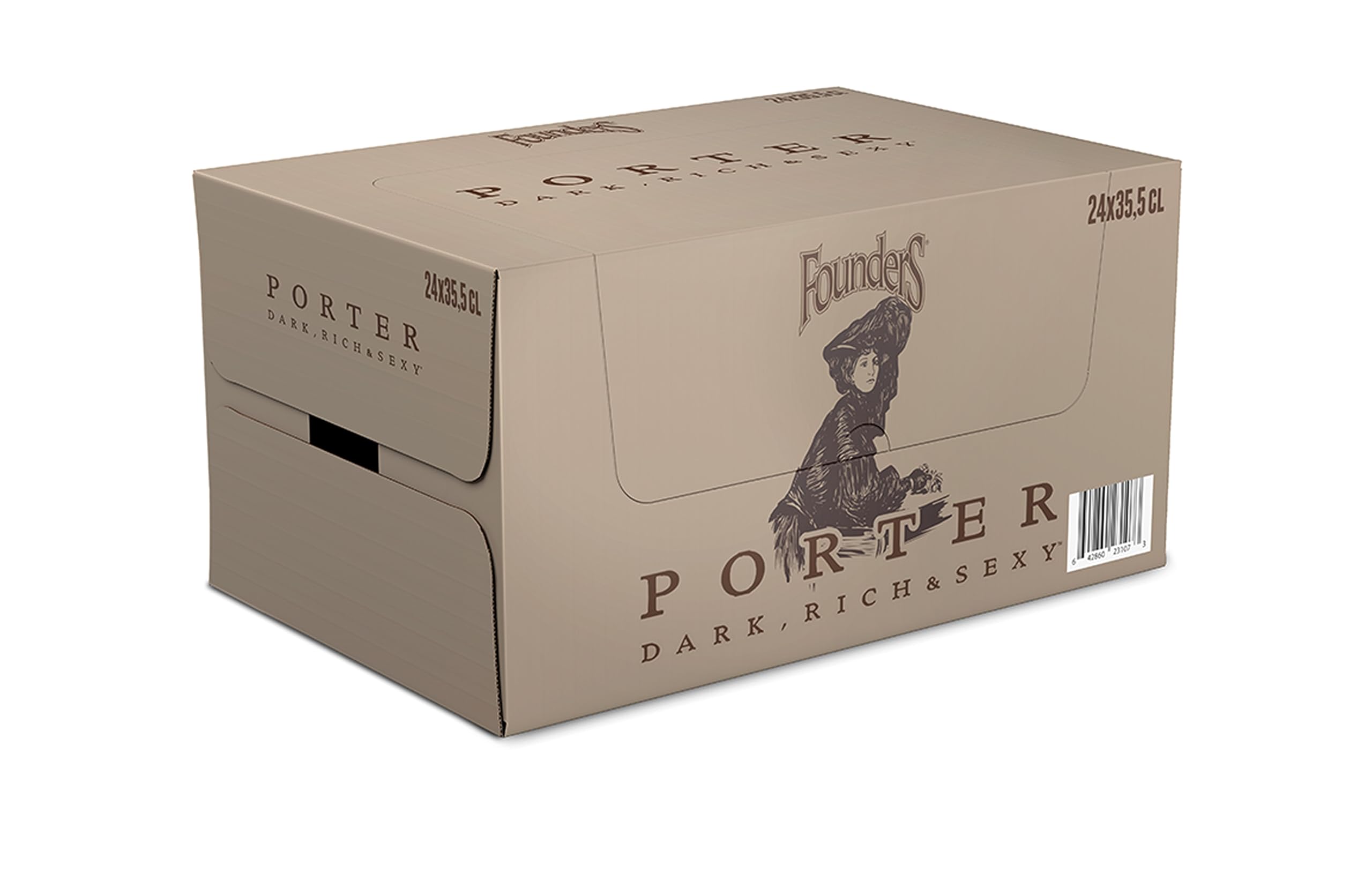 Founders Porter, Pack 24 Botellas x 35,5cl, Cerveza Negra Muy Sedosa Con Aroma Dulce, 6.5% Volumen de Alcohol