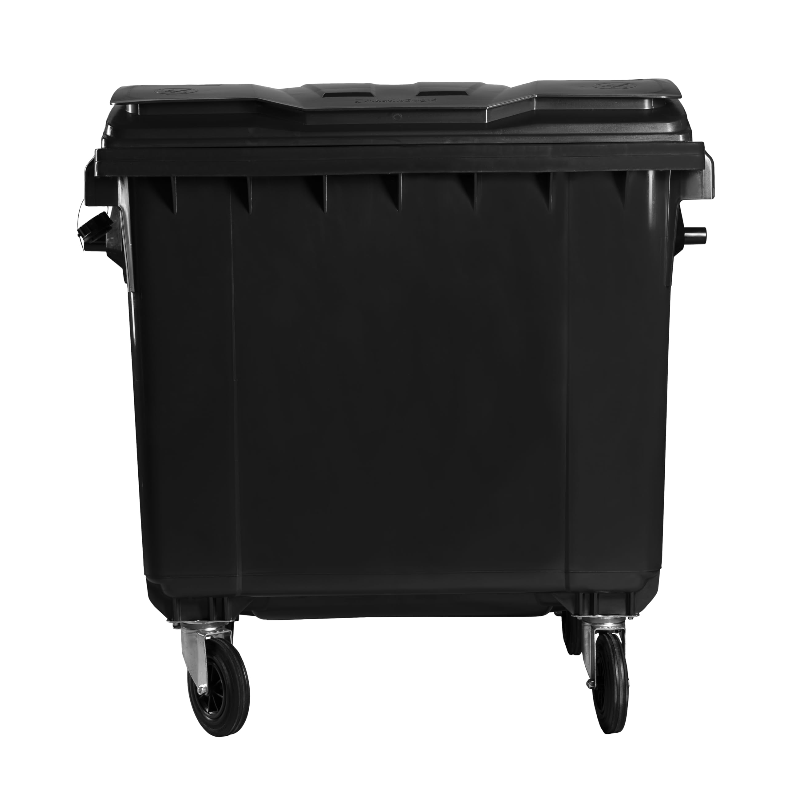 Hardwex Müllcontainer mit 4 Rädern mit Flachdeckel, Müllgroßbehälter, Abfalltonne, Mülltonne, Volumen: 1 100 Liter, Farbe: Blau, Größe: 1 344 x 1 370 x 1 070 mm