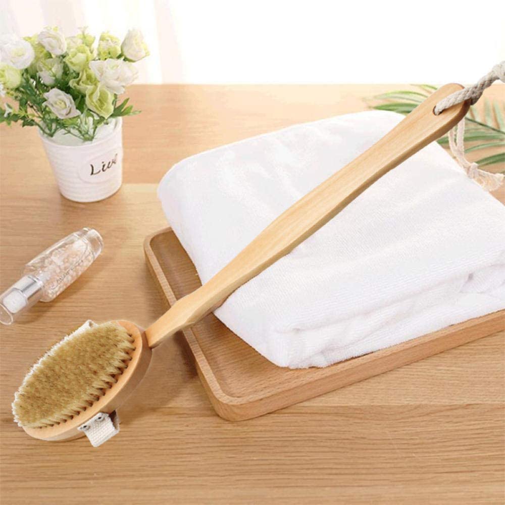 Brosse de douche, tle bain douche sec corps brosse dos épurateur exfoliant 42.5x6.7 cm