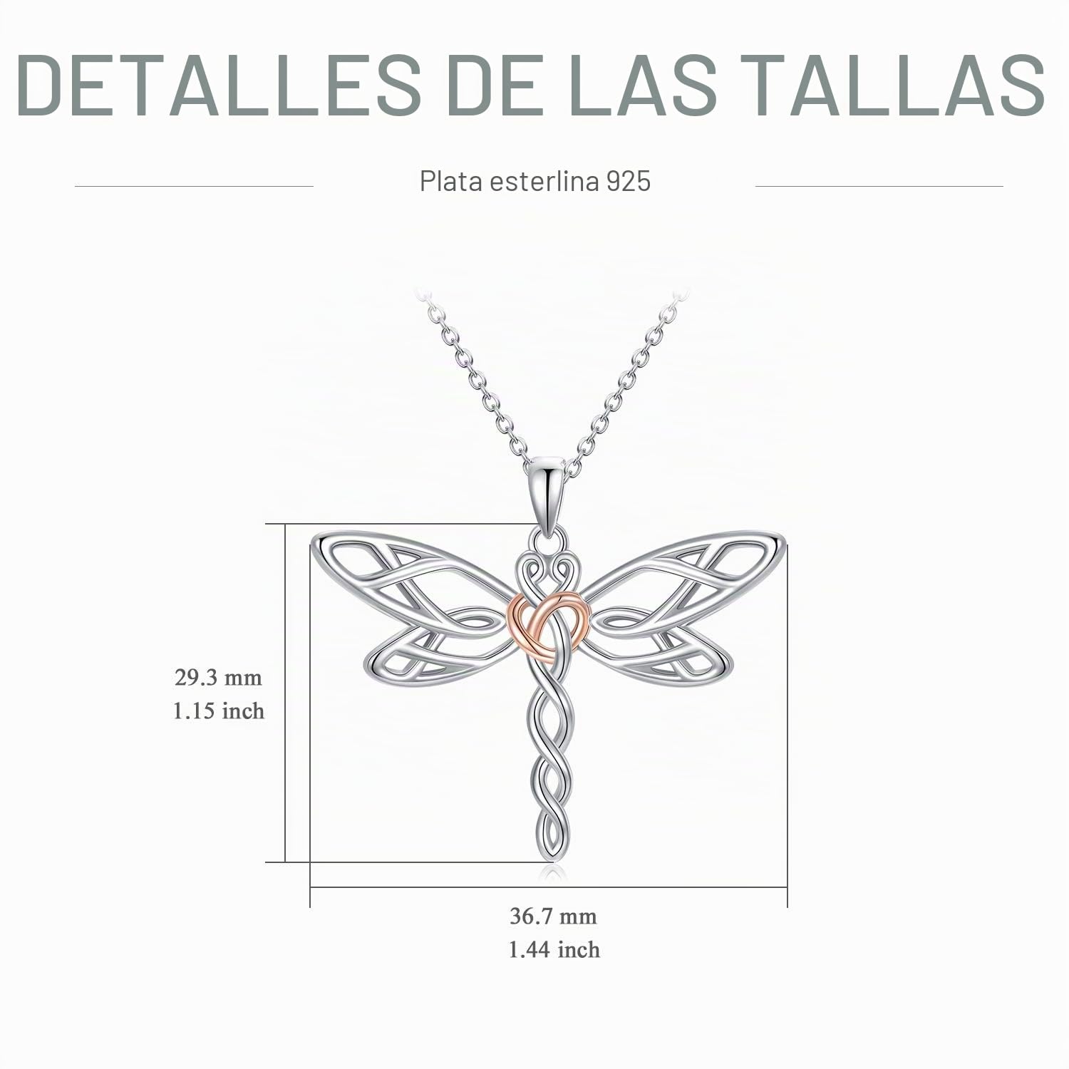 Collar de libélula de plata de ley 925 con colgante de animales, joyería delicada para regalos de cumpleaños para mujeres, 45,7 + 5,1 cm
