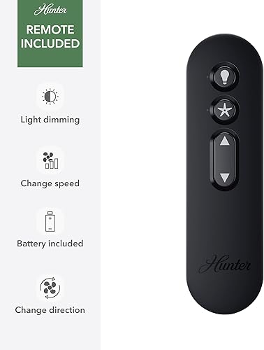Miniatura 4 de Hunter 51314 Aerodyne - Ventilador de techo (52 pulgadas), color negro mate Mate negro,Plateado mate,Blanco (Fresh White),Gris (Dove
