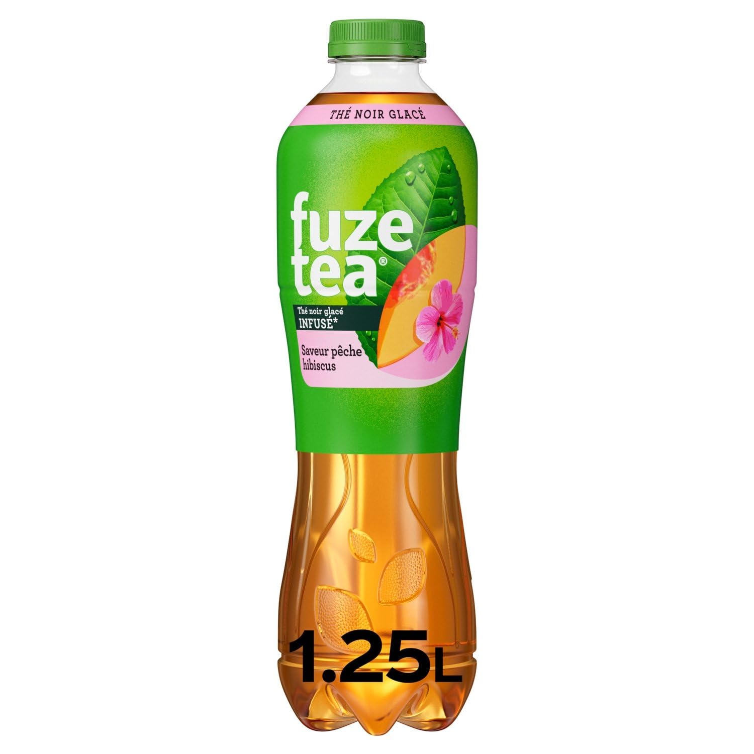 FUZE TEA – Thé Glacé Pêche et Hibiscus, Saveur Fruitée et Rafraîchissante (Bouteille 1,25L) - Le lot de 4