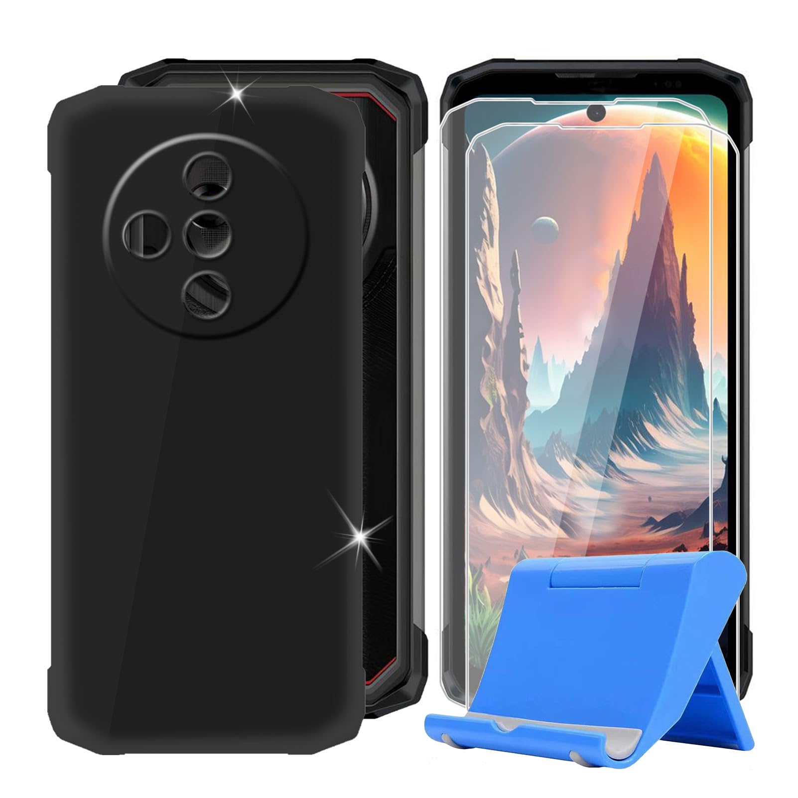 Coque Pour Doogee Fire 7 (6.60") Avec 2 Pièces Verre Trempé, Silicone