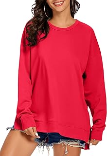 Women's Sweatshirts Long Sleeve Tops for Ladies Sweatshirts Round Neck Loose Sweatshirts Casual Knit Pullover