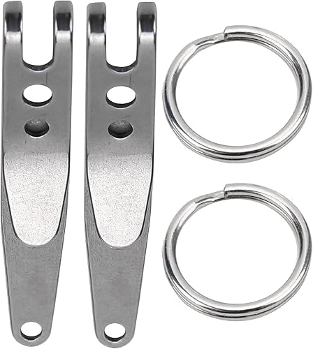 AYNEFY Clip de suspensión, 2 piezas de clip de cinturón para exteriores, clip de bolsillo de suspensión de acero inoxidable, soporte para llaves con