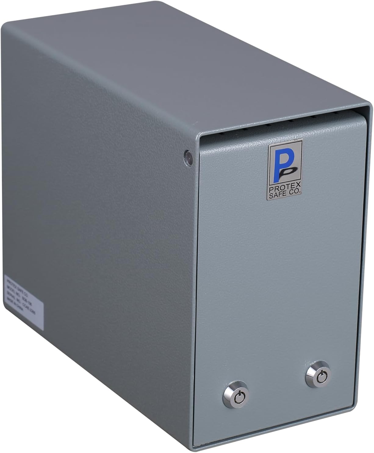 Protex Drop Box Safe (SDB-106), for cash, checks and envelopes,Dual Key Lock, Heavy-Duty, Saw-toothed baffle to protect slot, Powder coated finish, Pre-drilled anchoring holes Gray