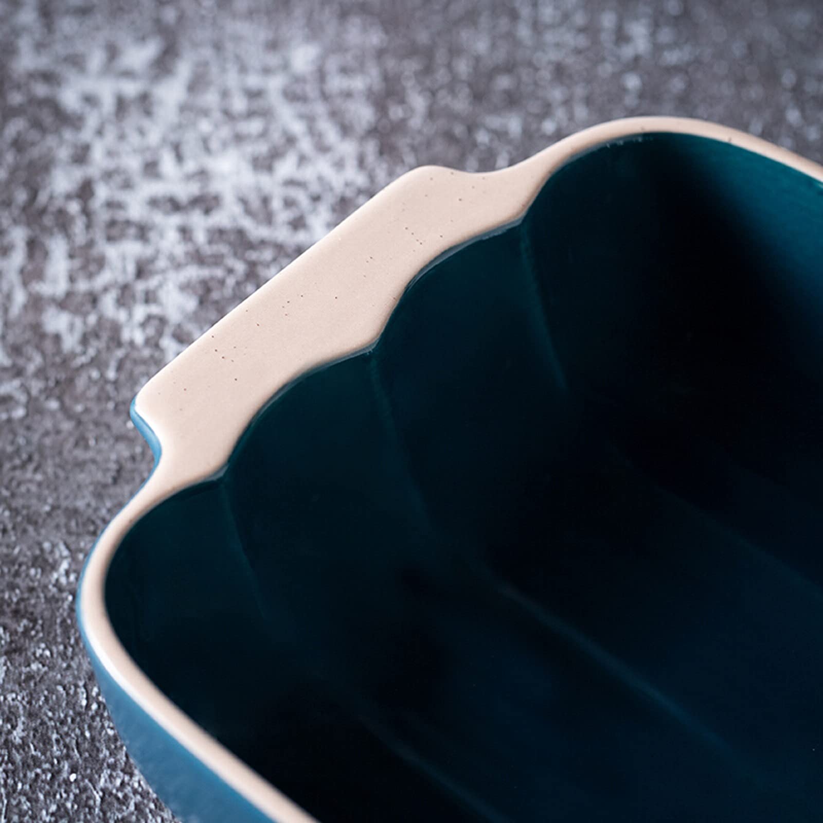 Fuente para Hornear Casserole rectangular Pan para hornear Pan Multi Baker plato, plato para hornear con asa, plato de cazuela de cerámica, Pan de lasaña para cenar y banquete, azul Bandejas Horno