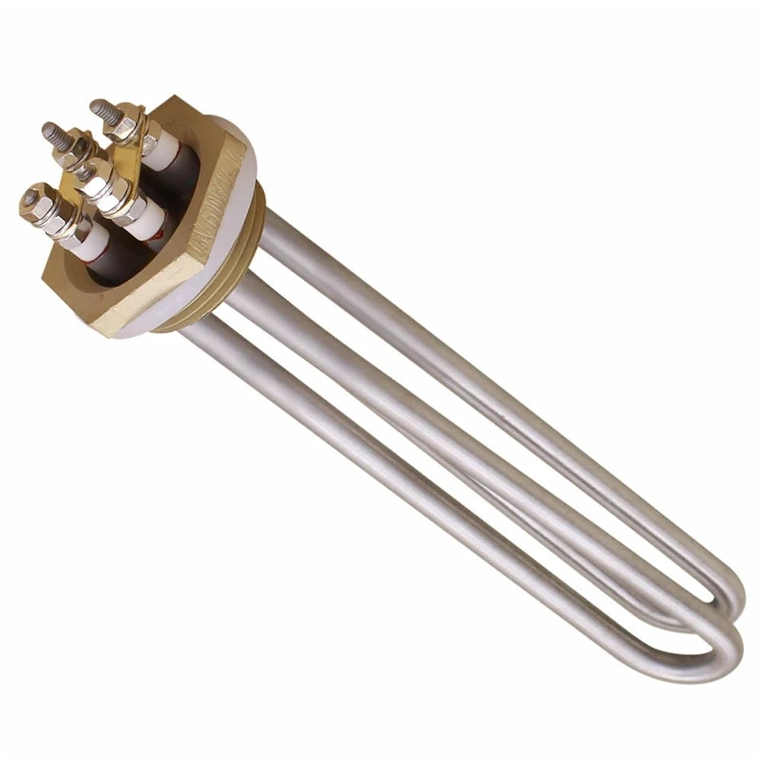 24V 48V 36V DC Heating Element DN32 Thread Tubular Immersion Water Heater 600w/900w/1200w/1500w(White,24V 900W 3 Loops)