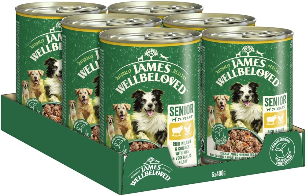 JAMES WELLBELOVED Puszka dla psów senior jagnięcina i kurczak w pasztecie 6 x 400 g