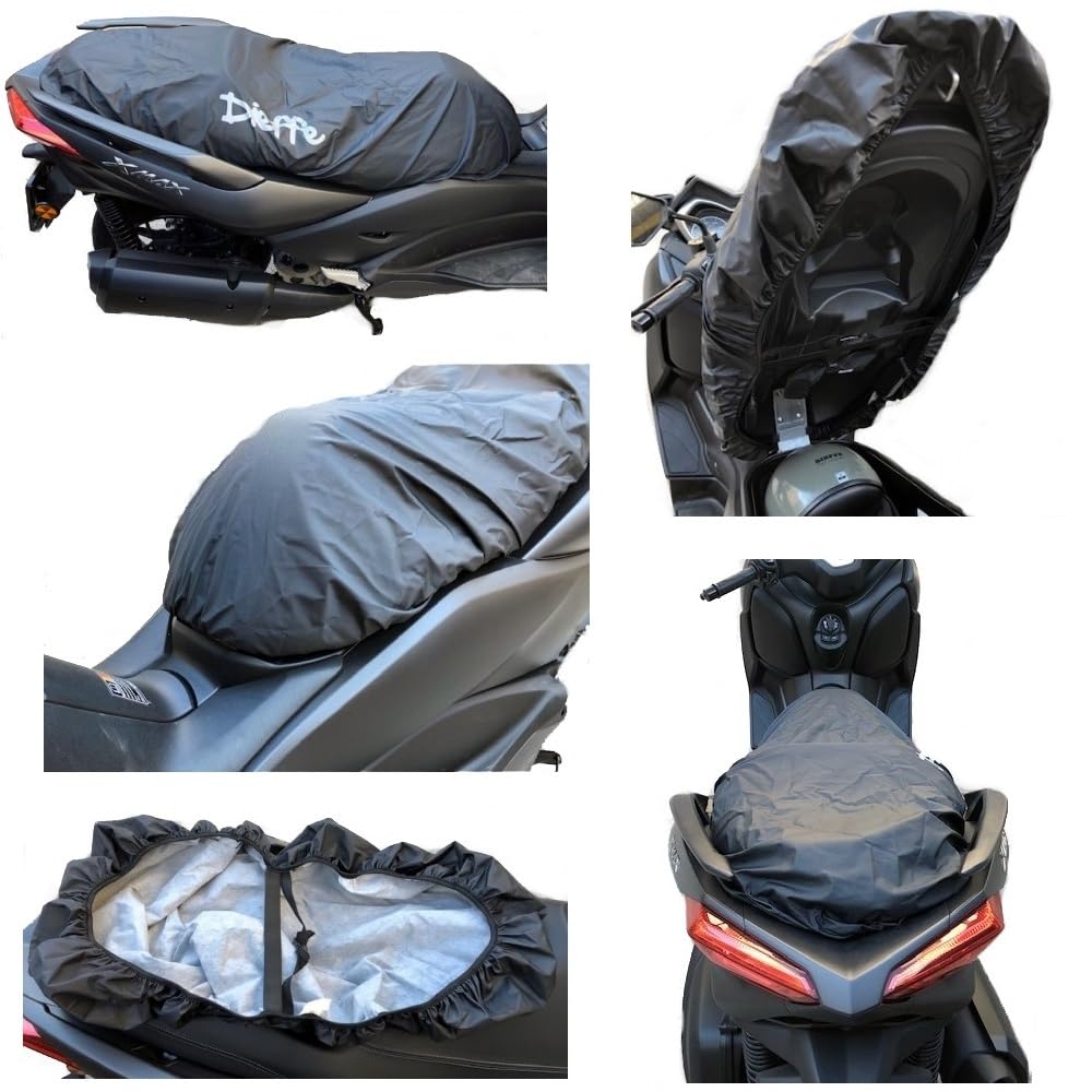 KIT COPERTURA PER MOTO SCOOTER TELO COPRIMOTO COPRISCOOTER+TELO COPRISELLA INTERNO FELPATO ED ESTERNO IMPERMEABILE E PVC COMPATIBILE CON ADLY THUNDER BIKE 100 COPRISCOOTER TAGLIA M 203x89x122cm