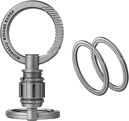 TISUR Llavero de liberación rápida+llaveros ovalados de titanio a granel