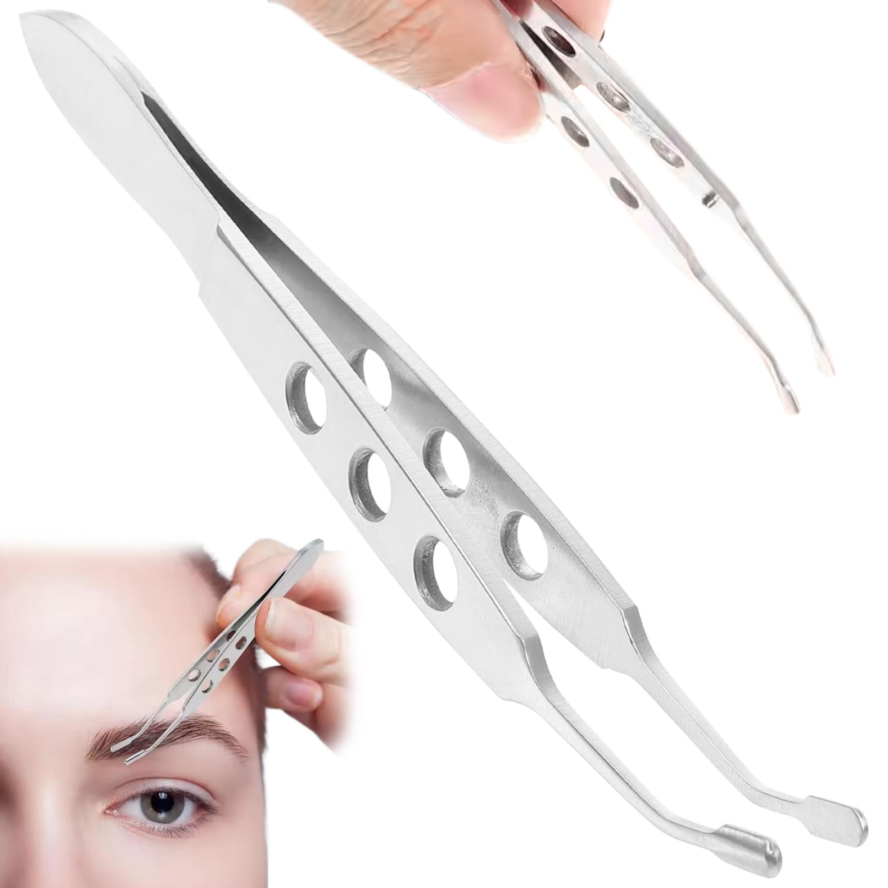 Pastoralist Silver Meibomian Gland Expressor, Eyelid Gland Blockage Unblocking Physiotherapy Tools, Forceps Stainless Steel Eyelid Massage Tweezers In Hair Removal Tweezers