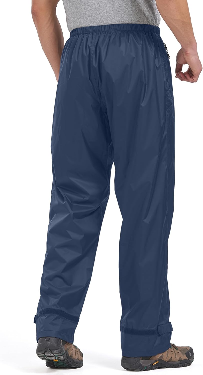 Men's Rain Pants Waterproof Lightweight Outdoor Pants Windproof Pants for Work Golf Hiking - Image 2