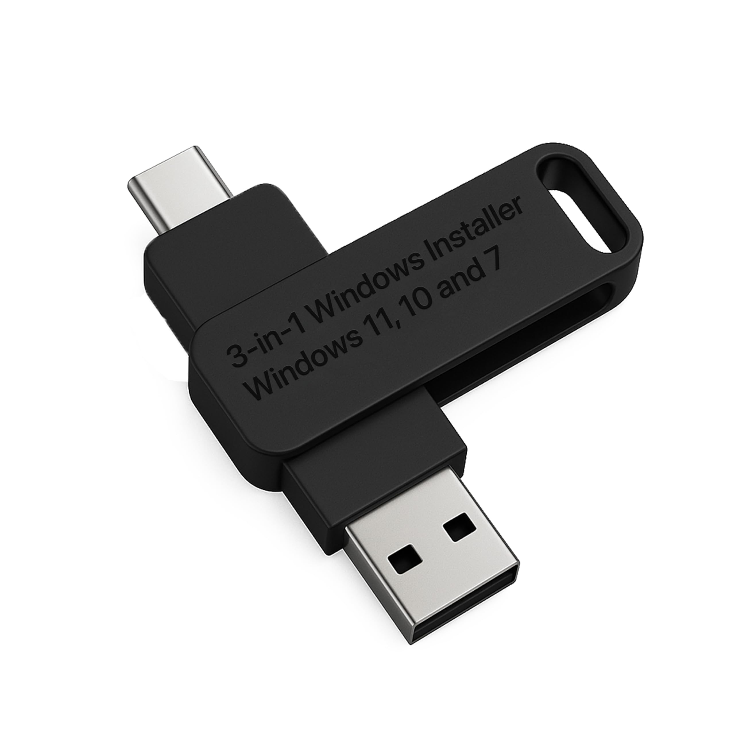 3-in1 Bootable USB Type C + A Installer for Windows 11 Pro, Windows 10 and Windows 7 Recover, Restore, Repair Boot Disc. Fix Desktop & Laptop/Blue Screen