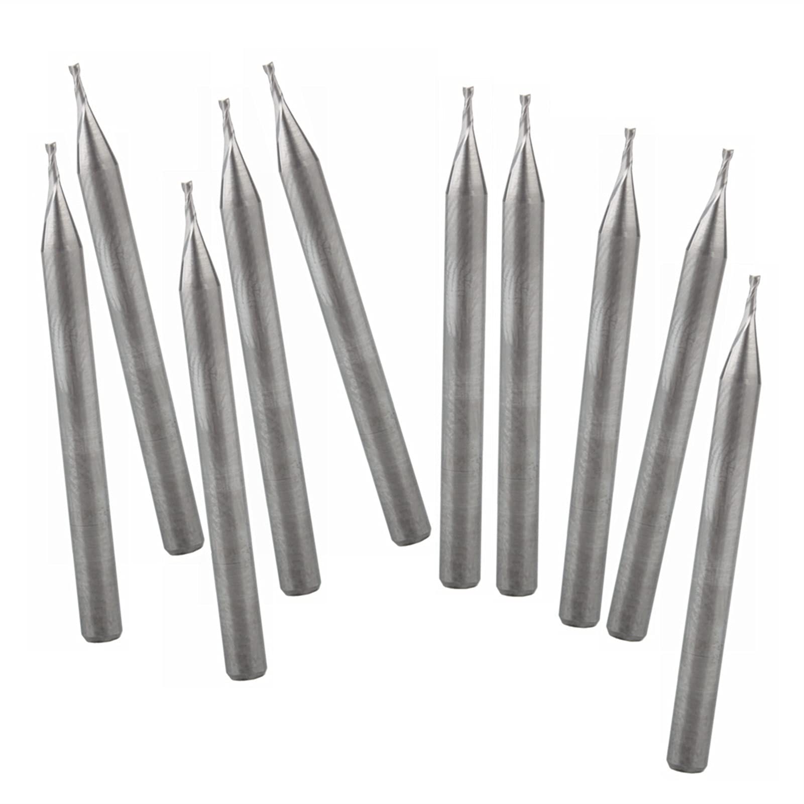BERWENNY 10Pcs 3.175/0.8/3MM 2 Flutes End Mill Bit Milling Cutter Cutting Tools Woodworking Tools CNC Router Bit