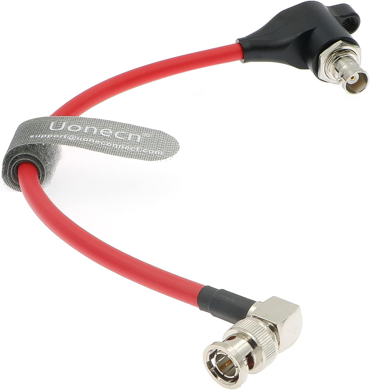 Uonecn HD SDI-Protector Cable SDI Cord Galvanic-Isolators BNC Male to Right Angle BNC Female for RED-Komodo Camera 20CM (Red)
