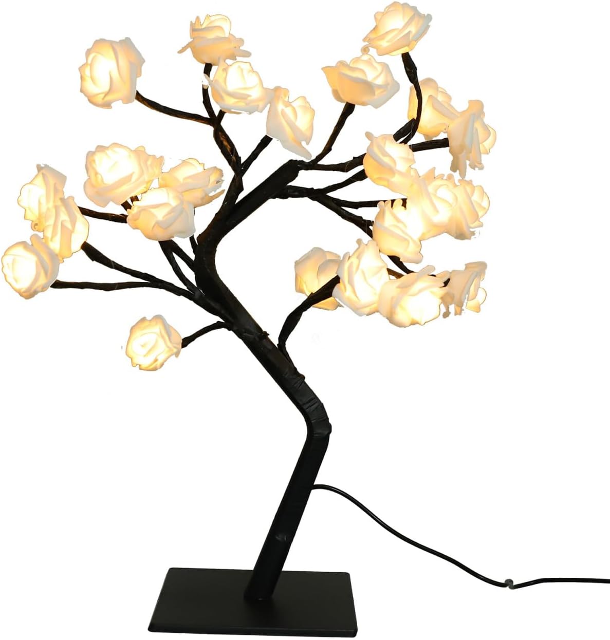 1 Pc Rose Table Lamp Rose Tree Light Desktop Decor Desk Lamp Table Light Led Astetic Room Decor Creative Desk Lamp Indoor PVC Miss Tree White