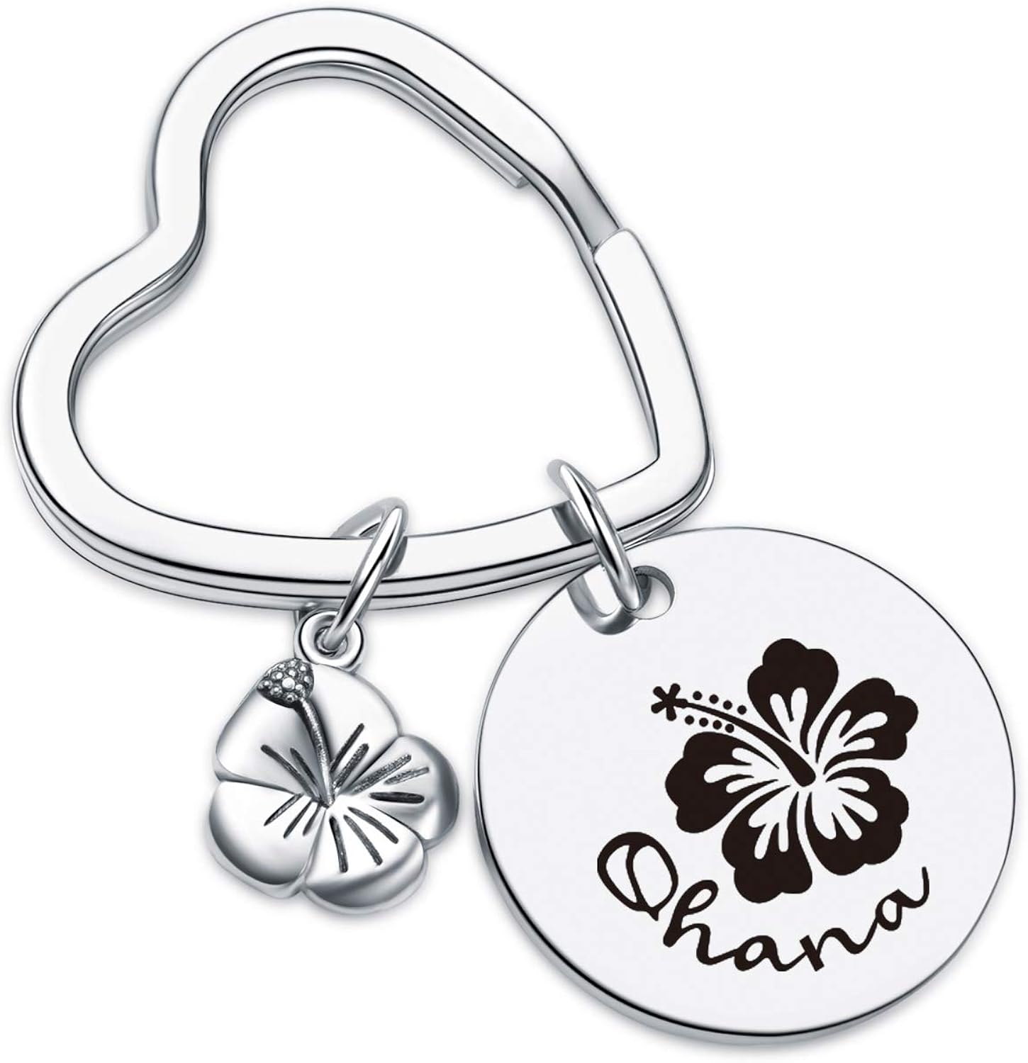 7RVZM Ohana Gift Family Keychain Hibiscus Gift Hibiscus Keychain Hibiscus Jewelry Hibiscus